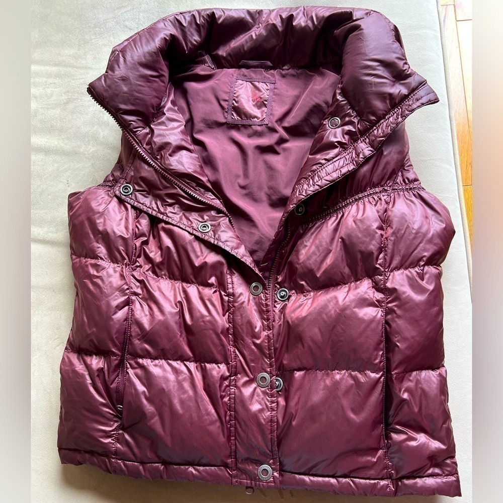 Prana Milly Down Puffer Vest Womens XL Red Full Zip Water Repellent
